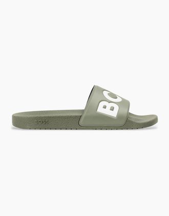 HUGO BOSS Mens Boss Black ARYEH SLIDERS OPEN GREEN - Size: 10