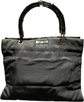 Gucci Pre-owned Handbags, female, Black, Size: ONE SIZE Pre-owned Nylon Handbag