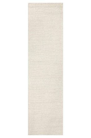 Wecon Home Alfombra beige tejida a mano con relieve 80x230