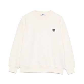 Msgm Crew-neck Sweatshirt - male - MSGM - Kids Sweatshirts - White - 8 Y - Kids