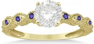 Allurez Vintage Marquise Tanzanite Engagement Ring 14k Yellow Gold (0.18ct)