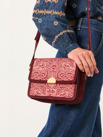 Fat Face FatFace Burgundy Red Floral Bouquet Crossbody Bag
