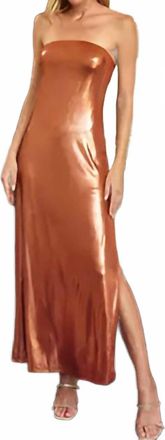 Dress Forum Cleopatra Strapless Midi Dress In Golden Sand
