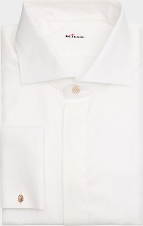 Kiton Mens Cotton French-Cuff Dress Shirt