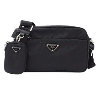 Prada Pre-owned Vintage Nylon Crossbody Tas - Heren - Vintage Schoudertas - Zwart - ONE Size - Nylon - Vintage