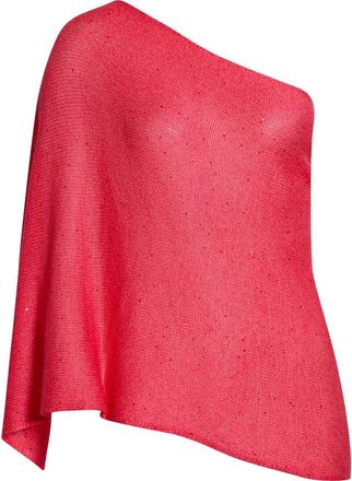 PacSun Amaris Sequin One Shoulder Poncho in Berry at Nordstrom