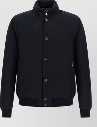 Moorer single-breasted wool cashmere quilted bomber jacket