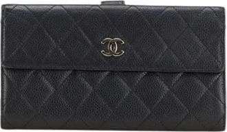 Chanel Pre-owned Wallets, female, Black, Size: ONE SIZE Pre-owned Leather Wallet