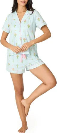 PJ Salvage Feelin Prickly Short Pajamas in Tinted Aqua at Nordstrom, Size X-Small
