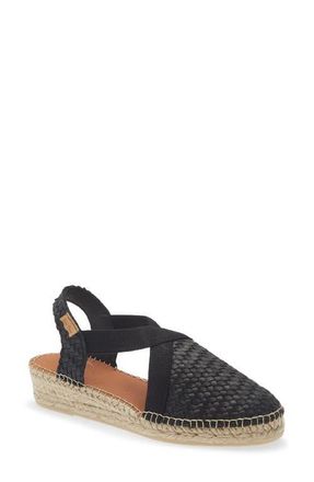 Toni Pons Siracusa Slingback Espadrille Wedge in Negre at Nordstrom, Size 7-7.5Us