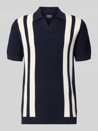 Mc Neal Regular Fit Poloshirt in Strick-Optik in Dunkelblau, Gr&ouml;&szlig;e XXXL