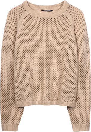 Luisa Cerano Pullover met lange mouwen - Dames - Ronde hals truien - Beige - XL - Wol - Truien & Vesten