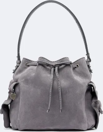 Acne Studios Multipocket Medium suede bucket bag