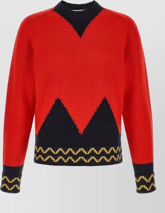 Marni wool geometric intarsia jumper