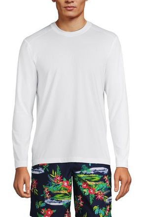Lands End Long Sleeve Swim Tee Rash Guard in White at Nordstrom, Size Medium