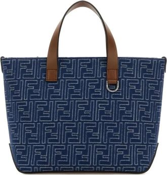Fendi Shopping Bag S Denim Ff/C - Heren - Shoppers - Blauw - ONE Size - Denim - Tassen