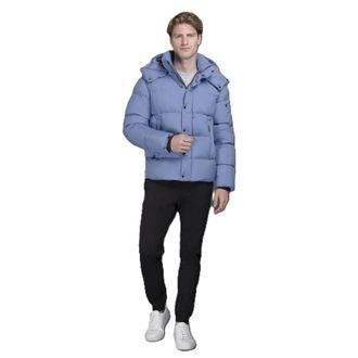 Moorer MenS Sky Blue Quilted Puffer Jacket, Size 48