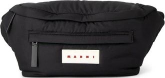 Marni Puff Body Bag - Heren - Heuptassen - Zwart - ONE Size - Leer - Tassen