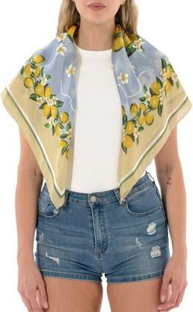 Nicole Miller Lemon Print Square Scarf in Yellow at Nordstrom Rack