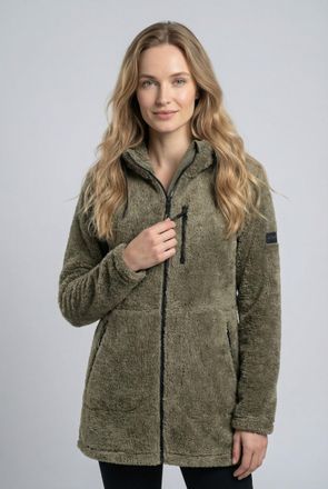 Icepeak Fleecejacke ICEPEAK ICEPEAK CHELLES, Damen, Gr. XL (44/46), gr&uuml;n (antique gr&uuml;n), Obermaterial: 100% Polyester, Jacken Fleecejacke, mit verstellbarer K