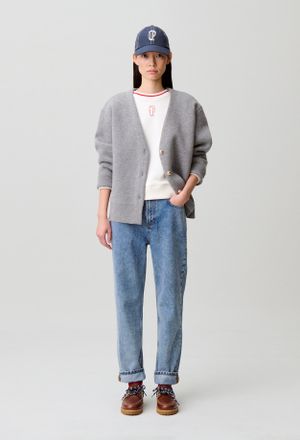 Claudie Pierlot Jean cigarette 7/8 denim d&eacute;lav&eacute;