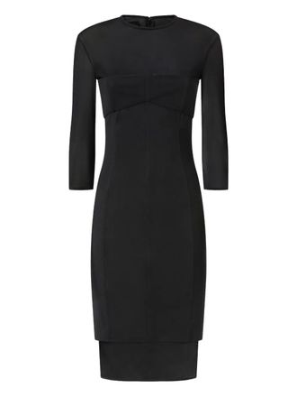 Pinko Midi-jurk met gelaagde afwerking - Zwart