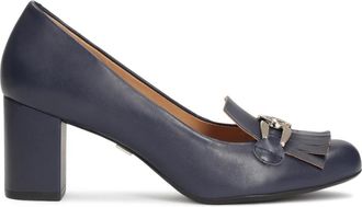 Kazar Leren pumps met een brede hak - Dames - Pumps - Blauw - 37 EU - Leer - Schoenen