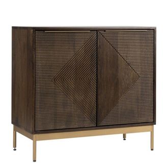 Jaipur Furniture Zaine Carving Small Sideboard - Mango Wood - L40 x W80 x H76 cm - Dark Finish - Assembly Required in Brown