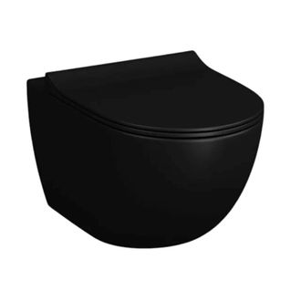 Vitra Wc Suspendido Sin Reborde Sento Negro Mate + Asiento