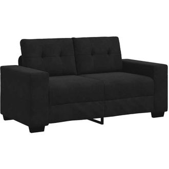 vidaXL Sof&aacute; Loveseat Terciopelo Negro 120 Cm Vidaxl