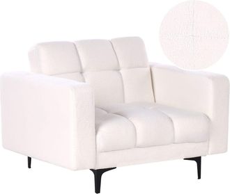Beliani Sill&oacute;n Boucl&eacute; Blanco