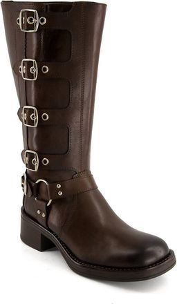 Andrea Womens Tall Biker Boots In Brown