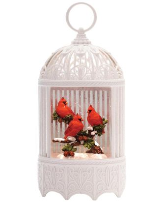 Melrose International LED Cardinal Branch Snow Globe