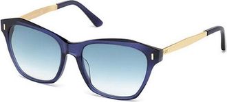 Tod's TO0169 90W Womens Sunglasses Blue Size 55
