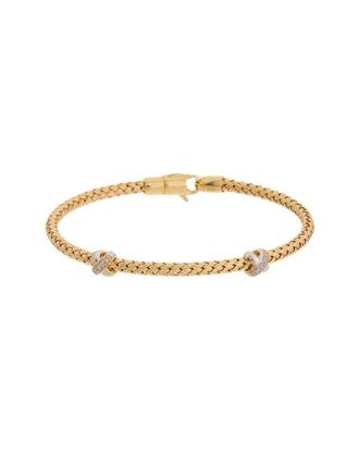 Meshmerise 18K Over Silver 0.1 Ct. Tw. Diamond Mesh Bangle Bracelet