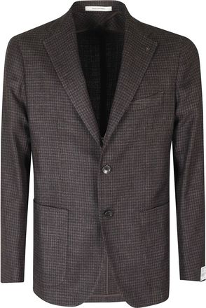 Tagliatore Houndstooth Pattern Wool and Silk Blend Jacket