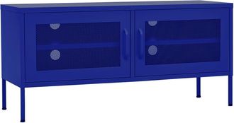vidaXL Vidaxl - Mueble Para Tv De Acero Azul Marino 105x35x50 Cm