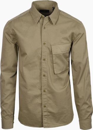 Belstaff Mens BELSTAFF SCALE LONG SLEEVED SHIRT FATIGUE GREEN - Tan - Size: 44