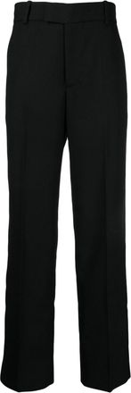 Maison Kitsun&eacute; straight-leg tailored trousers - men - Polyester/Wool - 44 - Black
