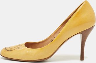 Ferragamo Yellow Patent Leather Pumps