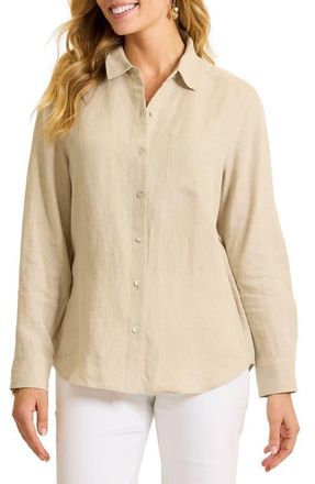 Tommy Bahama Coastalina Linen Button-Up Shirt in Natural at Nordstrom, Size X-Large