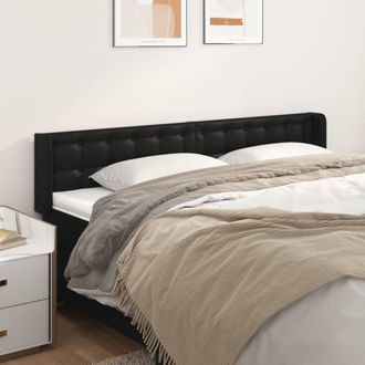 vidaXL Cabecero De Cuero Sint&eacute;tico Negro 163x16x78/88 Cm Vidaxl