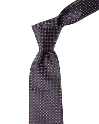 Canali Navy Dots Silk Tie