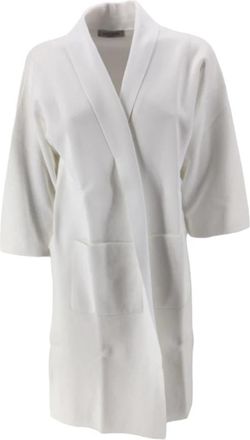 La Fileria Cardigan lungo - Dames - Vesten - Wit - L - Katoen - Truien & Vesten