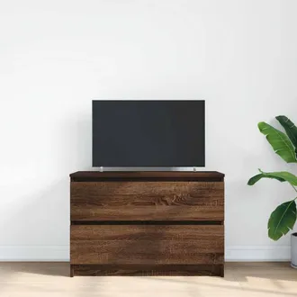 Berkfield Home TV Cabinet Brown Oak 80x35x54 cm Engineered Wood | Size: 80 x 35 x 54 cm