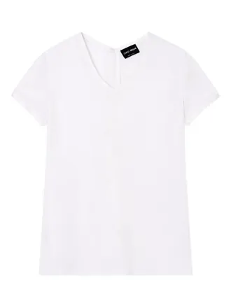 Giorgio Armani v-neck T-shirt - women - Fabric - 38 - White