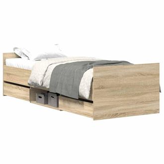 Berkfield Home Bed Frame with Headboard & Footboard Sonoma Oak 90x200 cm in Brown