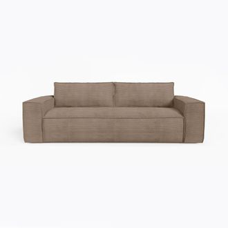 Sia Home Sof&aacute; cama con colch&oacute;n dunlopillo de 140 cm 3 plazas pana topo