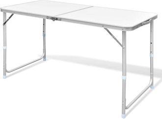 vidaXL Mesa De Camping Plegable Ajustable 120x60 Cm Vidaxl