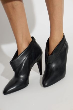 Isabel Marant Leather Heeled Ankle Boots Janela, Womens, Black